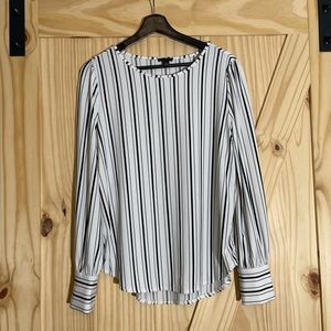 Ann Taylor Long Sleeve Striped Blouse - Size M